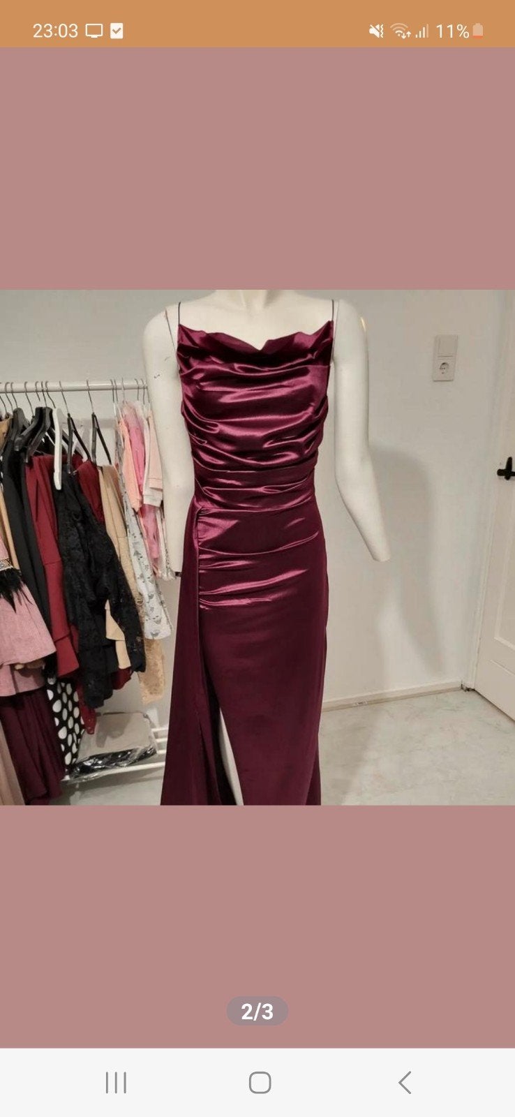 Elegante Satijnen Galajurk - Bordeauxrood, Maat 38/40 (M), Nieuw, Ophalen of Verzenden, Onbekend