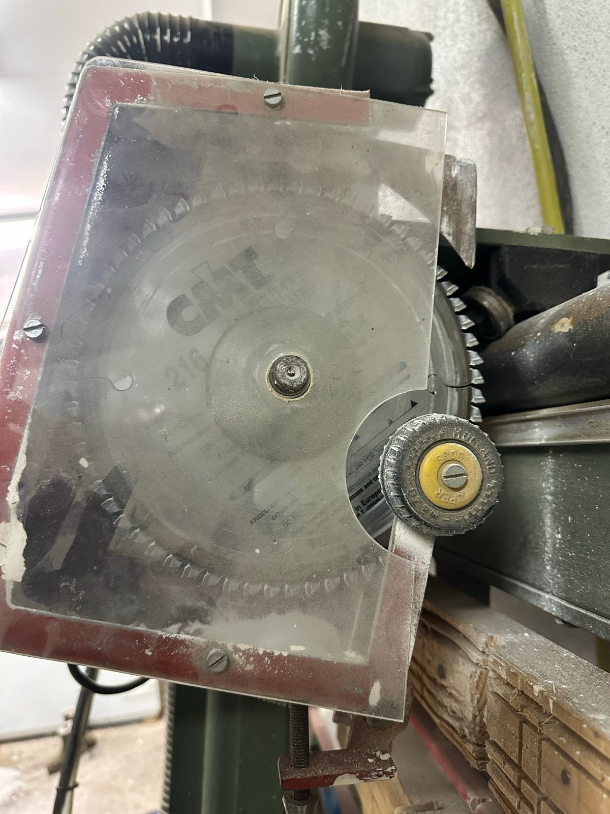 Elcon Platenzaag - Professionele Verticale Cirkelzaag, Doe-het-zelf en Verbouw, Gebruikt, Cirkelzaag, 70 mm of meer, Ophalen of Verzenden