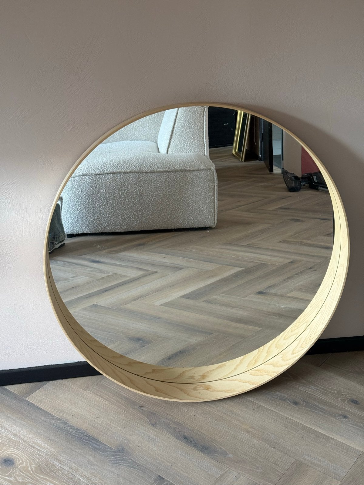 IKEA ronde spiegel Stockholm 80 cm, Ophalen, Rond, Zo goed als nieuw, 75 tot 100 cm