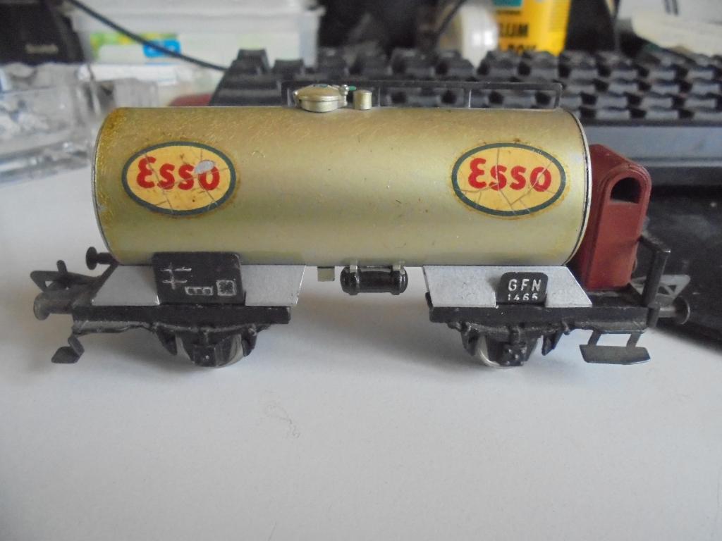 Fleischmann Esso wagon nr  1465 nr E- gfn jaren 50, Gebruikt, Gelijkstroom, Verzenden, Fleischmann