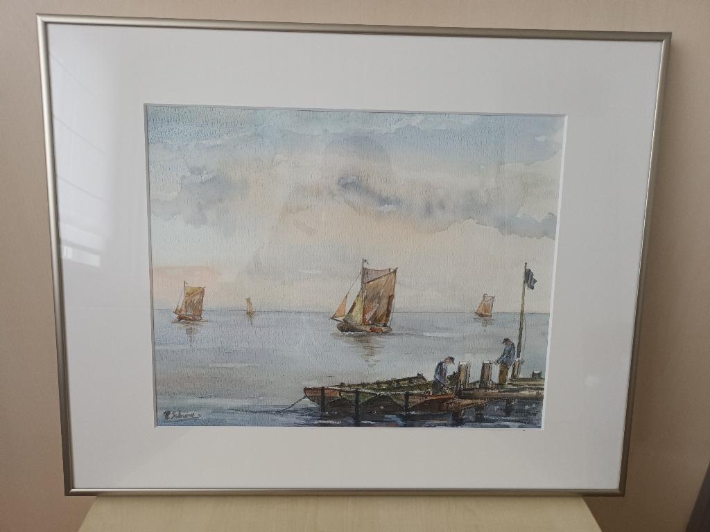 Schilderij zeevaart met mooie details, Antiek en Kunst, Kunst | Schilderijen | Klassiek, Ophalen of Verzenden