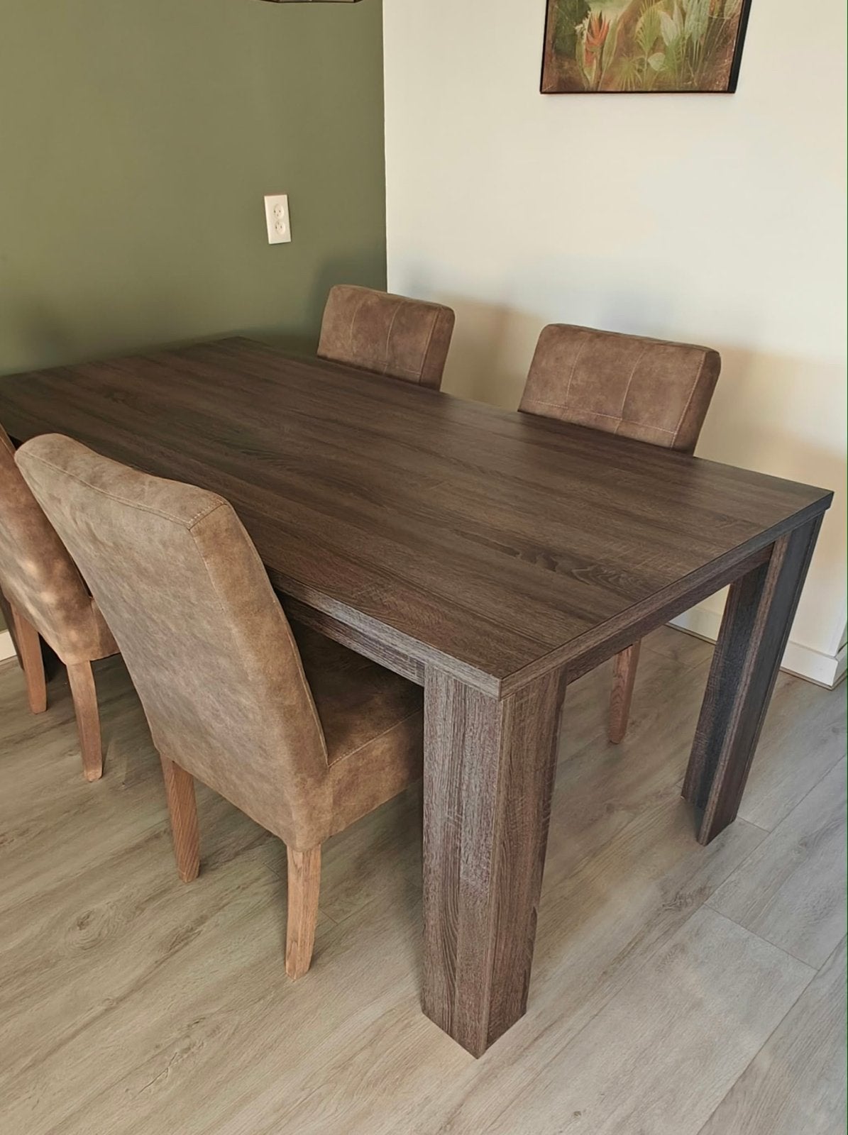 Eettafel Antraciet van Haco met 4 stoelen, Ophalen, Gebruikt, 50 tot 100 cm, 150 tot 200 cm