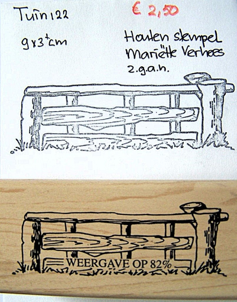 Tuin 122 Houten stempel, Hobby en Vrije tijd, Stempelen, Ophalen of Verzenden, Zo goed als nieuw, Houten stempel