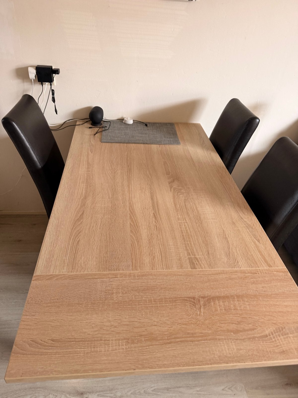 Uitschuifbare eettafel met stoelen, Ophalen, Gebruikt, 50 tot 100 cm, 150 tot 200 cm