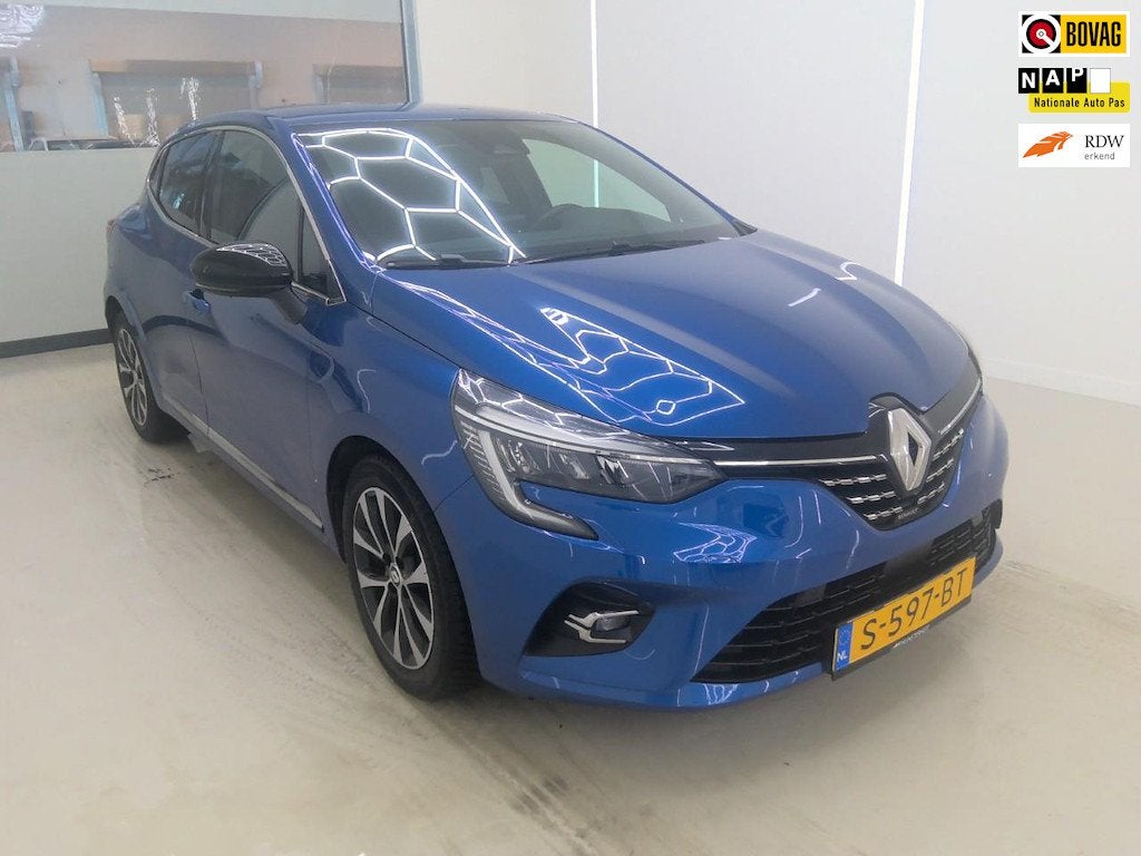 Renault Clio 1.0 TCe 90 Techno+Led+Leder+Navigatie+ecc+Parke, Auto's, Renault, Voorwielaandrijving, Gebruikt, Euro 6, Blauw