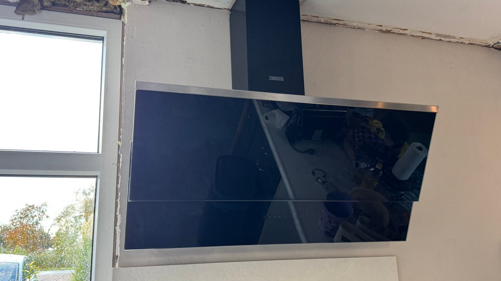 Zanussi ZFV819K wand Afzuigkap 90 cm, Witgoed en Apparatuur, Ophalen, Zo goed als nieuw, Wandschouwkap