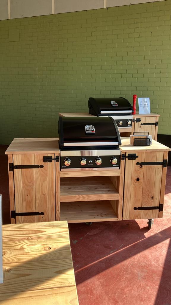 Buitenkeuken met Grandhall/Grandpro G4 BBQ - Twee Opstelling, Ophalen of Verzenden, Nieuw, Gas, Vrijstaand