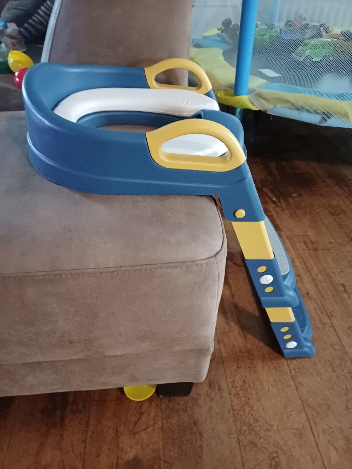 Kinder toiletbril met opstapje - Blauw/Geel, Ophalen, Nieuw