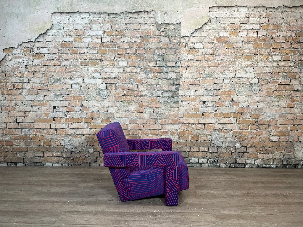 Cassina 637 Utrecht Limited Edition blauw bij TheReSales, Huis en Inrichting, Fauteuils, Ophalen, Minder dan 75 cm, Design, Zo goed als nieuw
