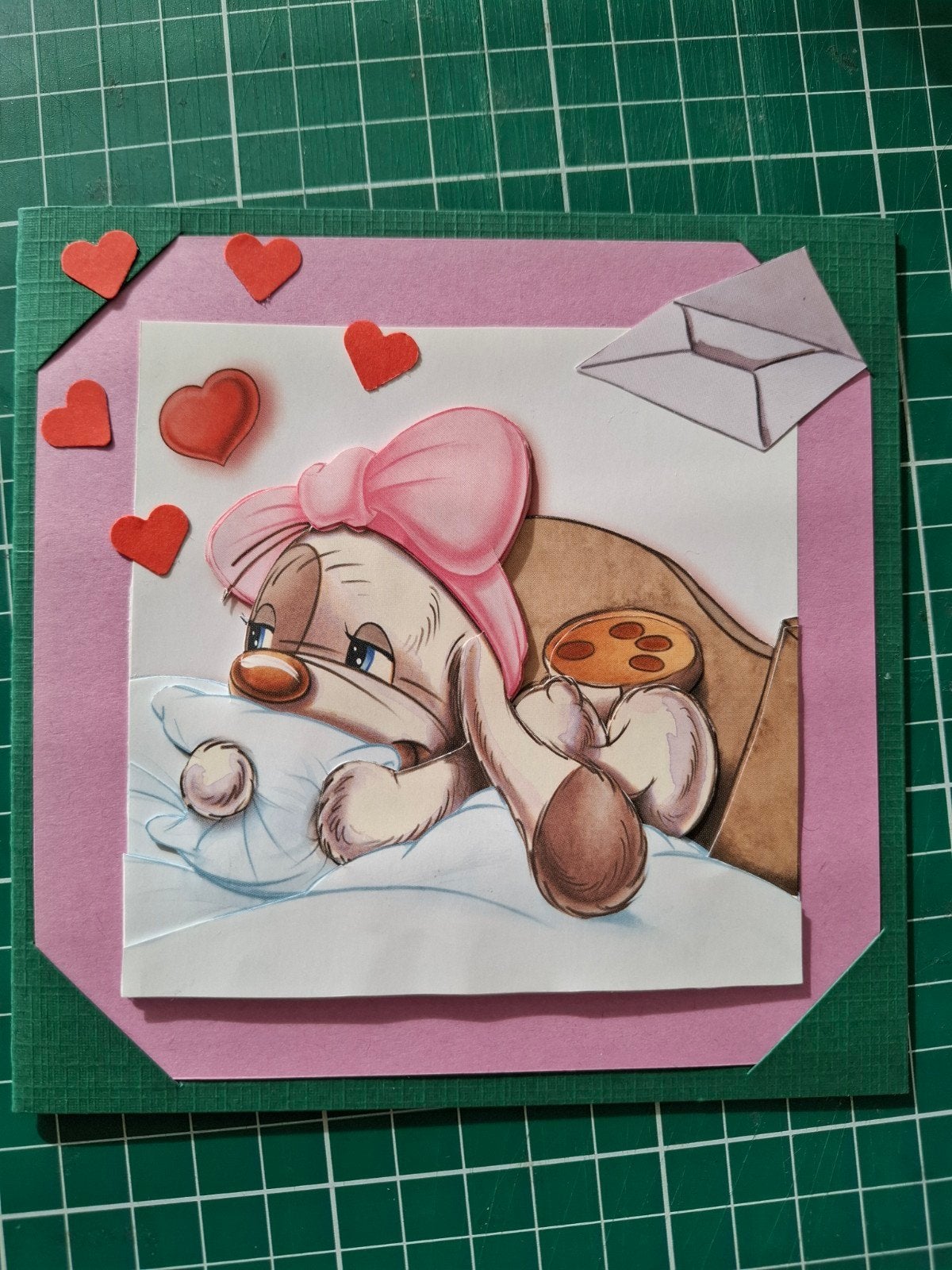 Zelfgemaakte kaart verliefd, Hobby en Vrije tijd, Ophalen of Verzenden, Nieuw