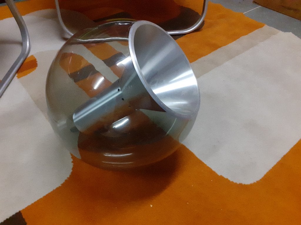 Raak globe 35 cm grijs getint glas jaren 70 design retro, Huis en Inrichting, Gebruikt, Glas, Raak, ?