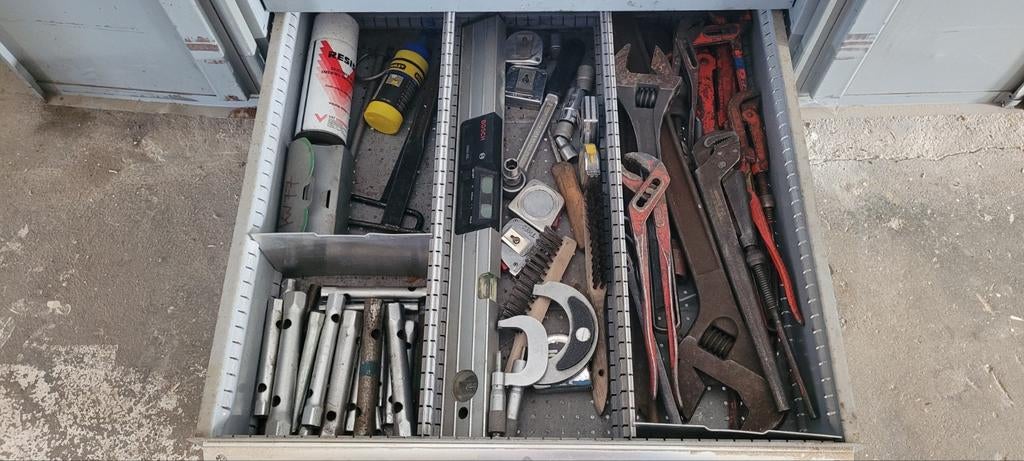 Stevige metalen gereedschapskast VOL MET GEREEDSCHAP, Ophalen, Gebruikt