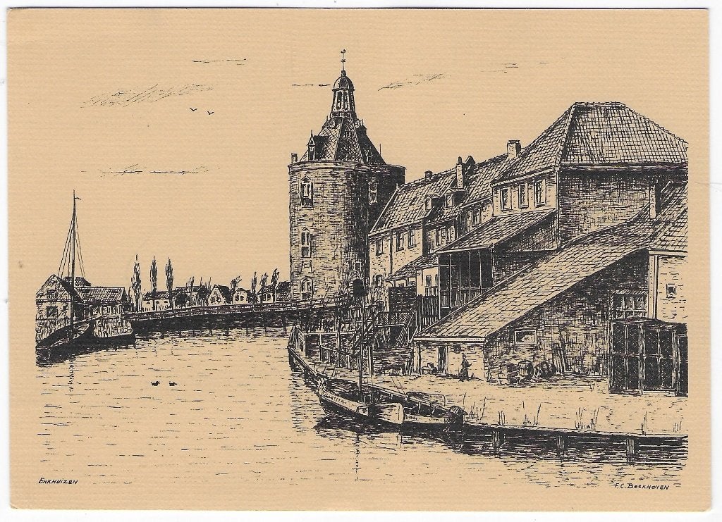 Enkhuizen gelopen ansichtkaart (B7866 ), Verzamelen, Ophalen of Verzenden, 1980 tot heden, Gelopen, Noord-Holland
