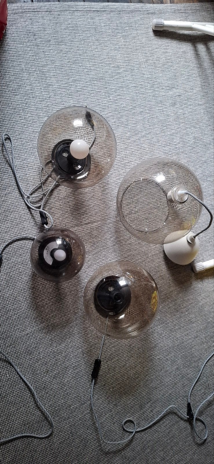 Ikea glazen Fado bollampen, Ophalen, IKEA, Bruin, Glas