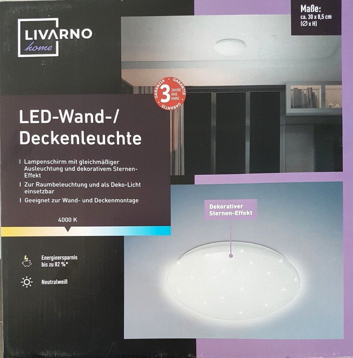 LIVARNO home LED Wand-/Plafondlamp met Sterren-Effect, Ophalen of Verzenden, Nieuw