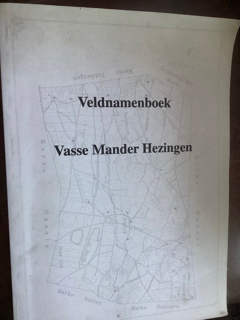 Veldnamenboek Vasse Mander Hezingen - Historische Kaart, Ophalen of Verzenden, 20e eeuw of later, Onbekend, Gelezen