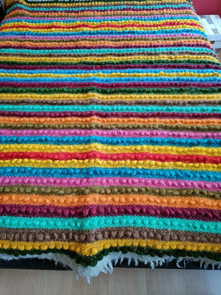 Traditioneel Oekraïens tapijt / plaid- Handgemaakt en warm, Ophalen, 120 cm, Wol, Meerkleurig