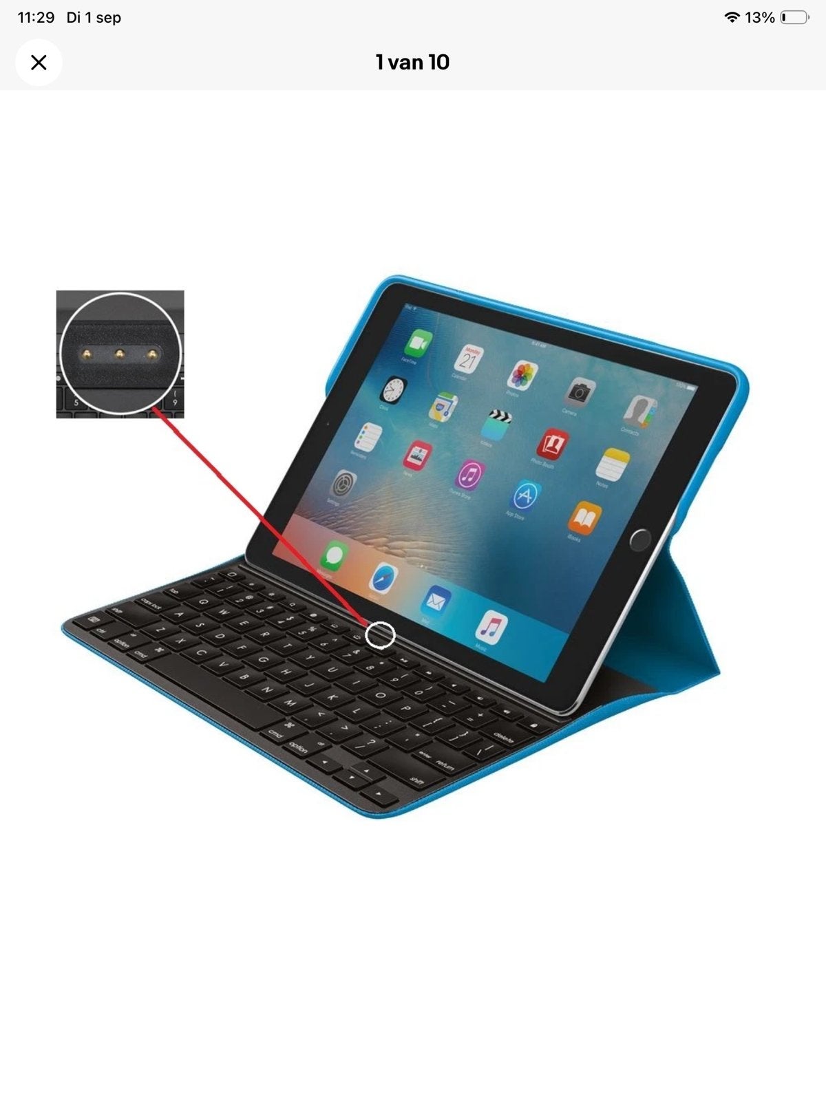 Apple Ipad Pro 128Gb 9.7“ (2016) + Logitech Create Keyboard, 10 inch, Wit, Ophalen of Verzenden, Zo goed als nieuw