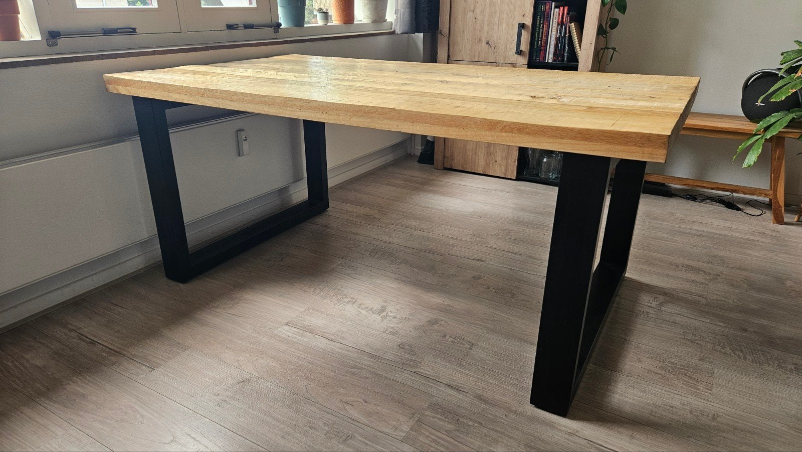 Eetkamertafel Trevor - mangohout - 78x180x100 cm, Huis en Inrichting, Gebruikt, 50 tot 100 cm, Natuurlijk, Robuust, 150 tot 200 cm
