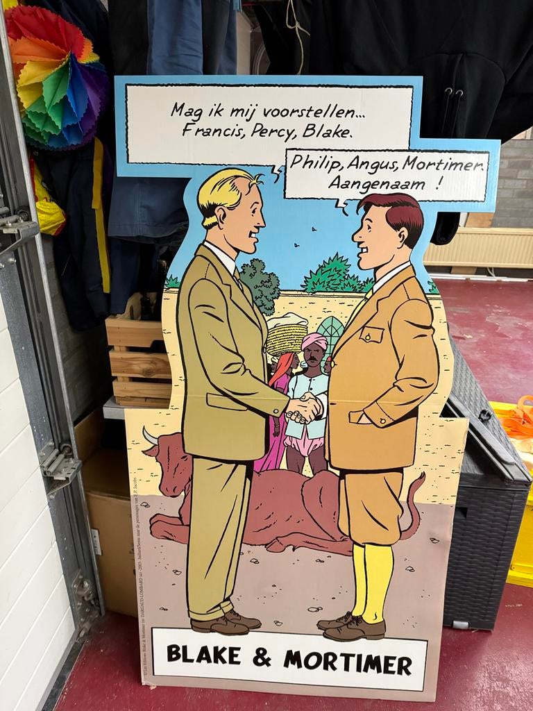 Kartonnen display Blake en Mortimer - Stripfiguren, Verzamelen, Stripfiguren, Ophalen, Overige figuren, Gebruikt, Plaatje, Poster of Sticker