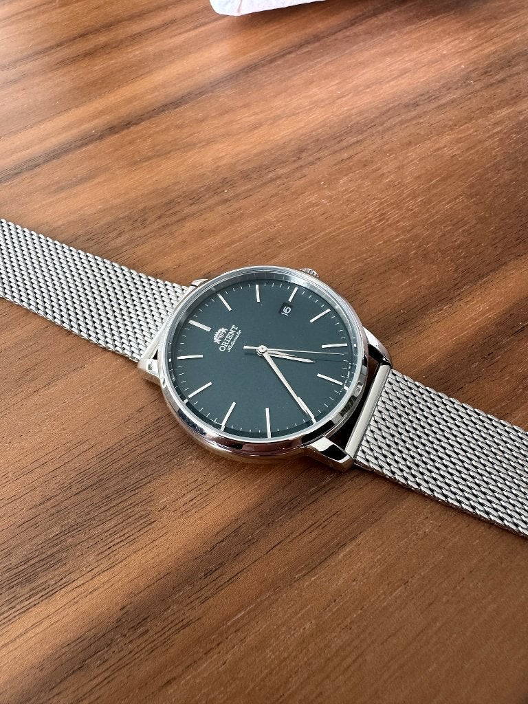 Orient Contemporary automatisch horloge groen RA-AC0E06E10B, Overige merken, Staal, Staal, Polshorloge