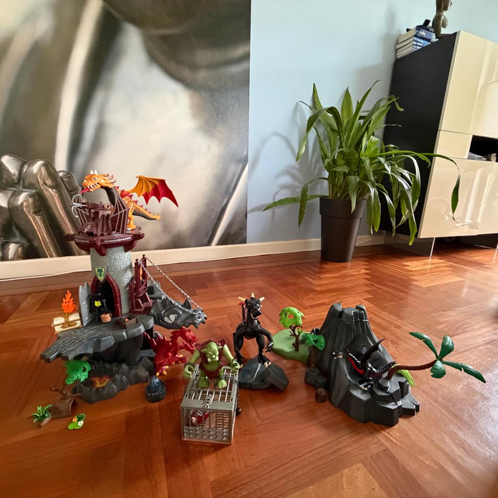 Playmobil Draken burcht met vulkaan, Kinderen en Baby's, Speelgoed | Playmobil, Ophalen, Gebruikt, Complete set