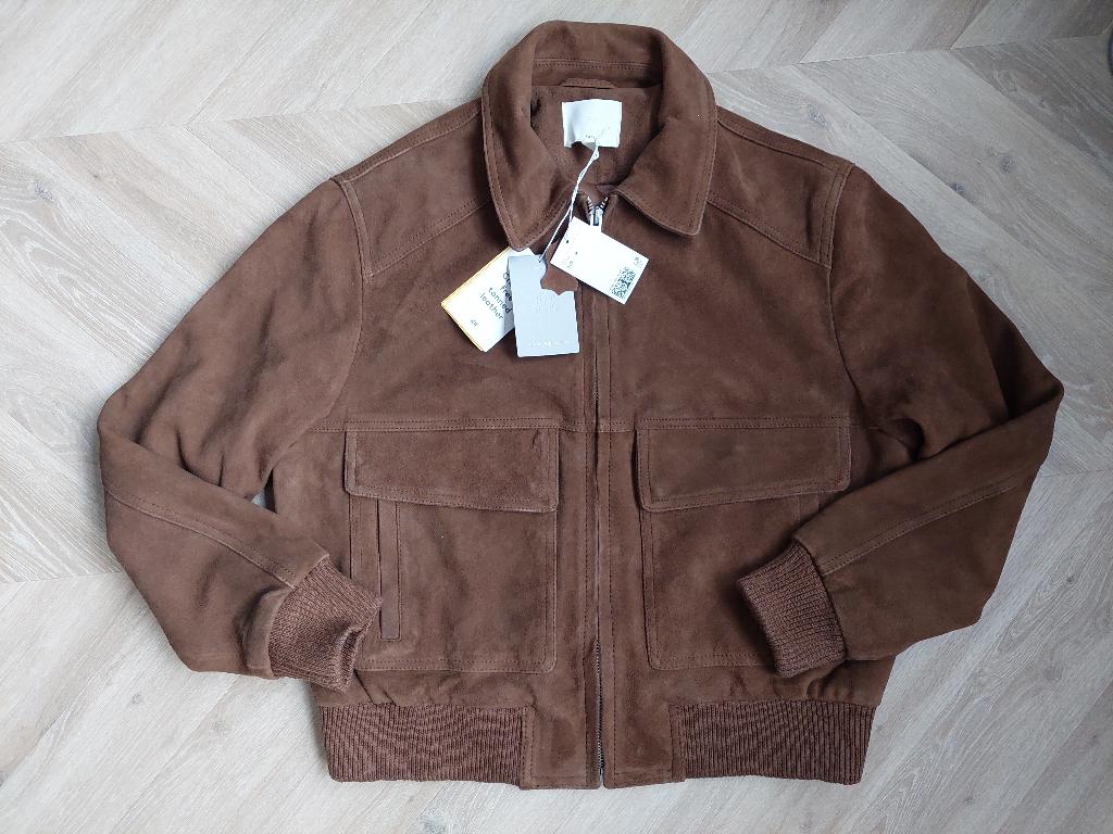 H&M Premium Selection Suede Jacket size M– Brand New, Maat 38/40 (M), H&M, Bruin, Verzenden