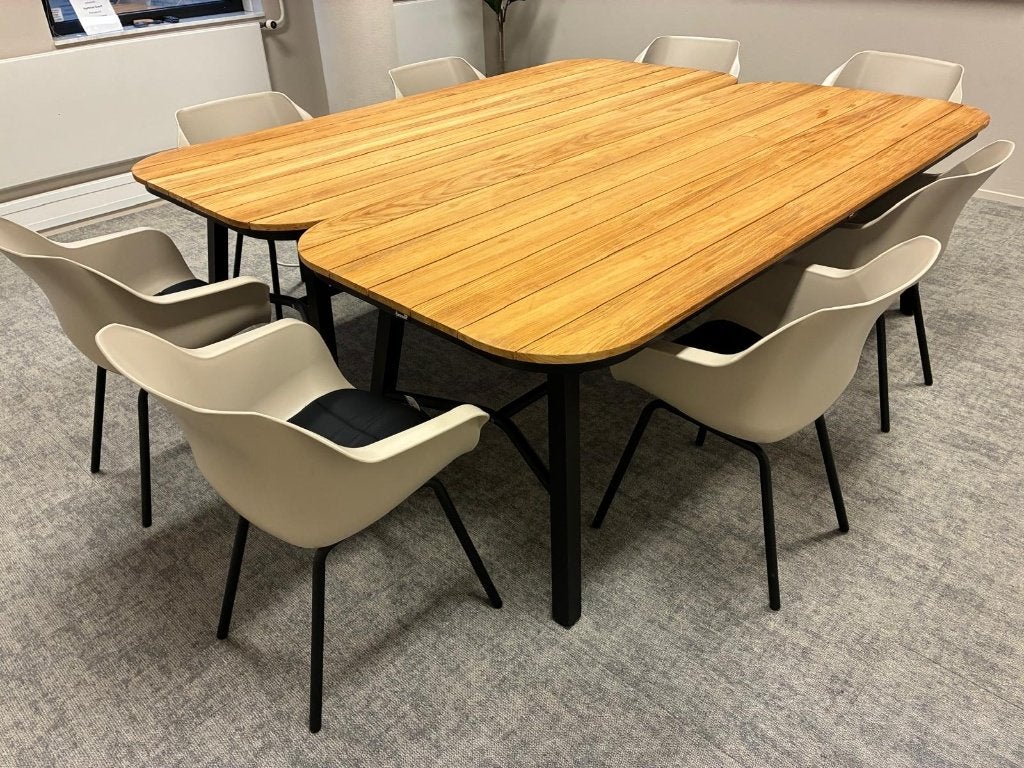 8x Hartman Sophie stoel (beige) + 2 x tafel (teak), Ophalen, Teakhout, Tuinset, Eettafel