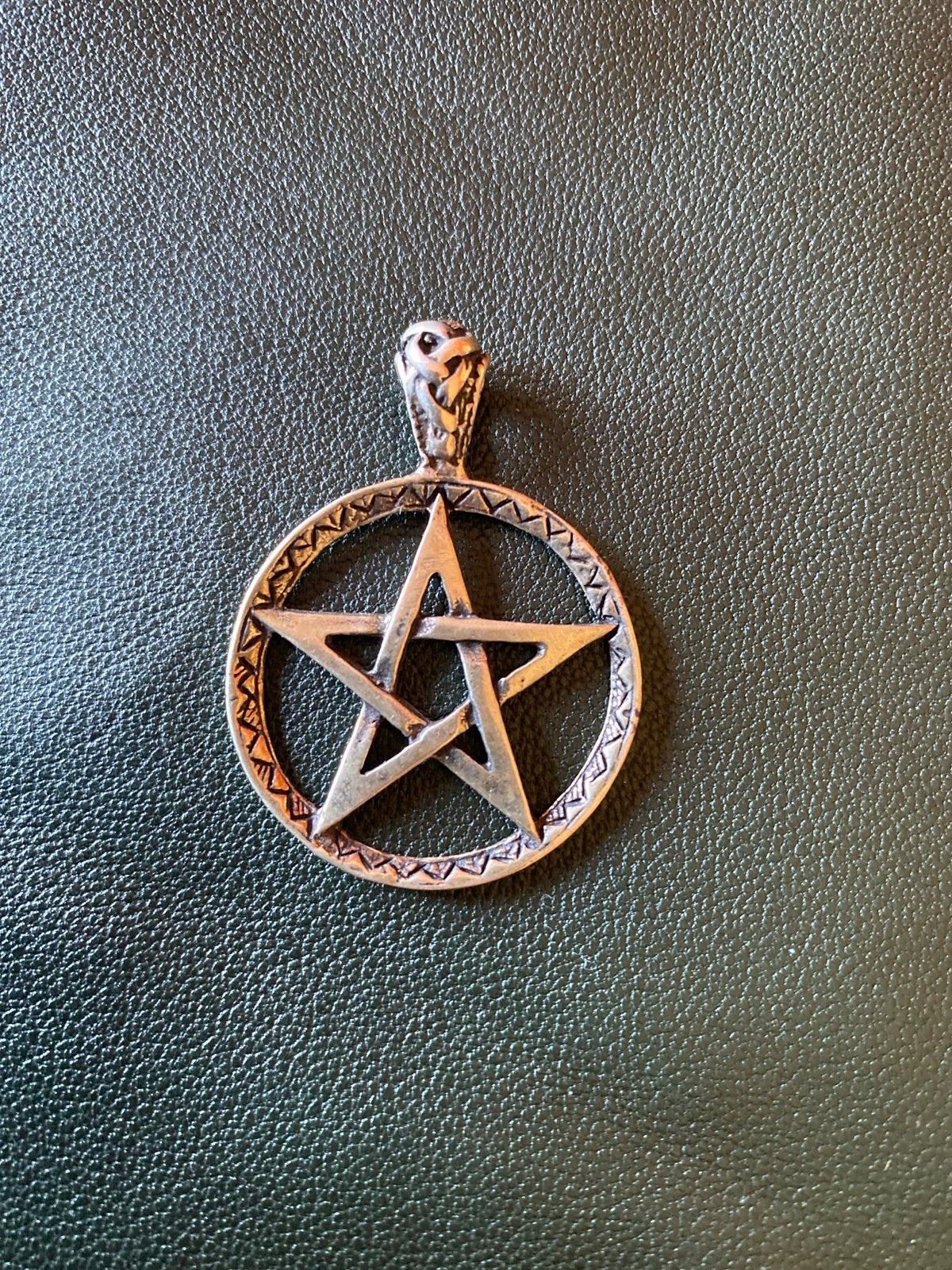Zilveren Pentagram Hanger - Mystiek Symbool, Overige materialen, Gebruikt, Ophalen of Verzenden, Kruis of Symbool