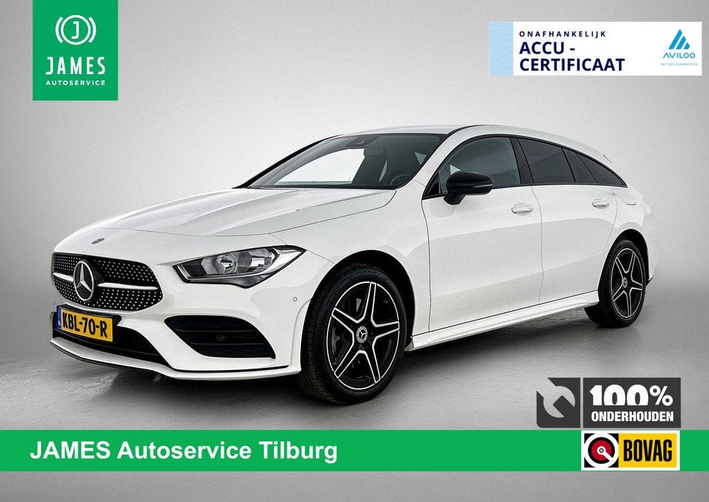 Mercedes-Benz CLA-klasse Shooting Brake 250 e AMG Line WIDE-, Auto's, Gebruikt, 4 cilinders, Leder en Stof, Wit