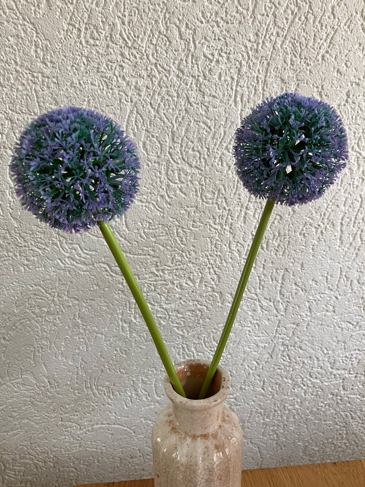 Z.g.a.n/paarse bollen nep bloemen/decoratie, Paars, 30 cm, Kunstbloem, Ophalen of Verzenden