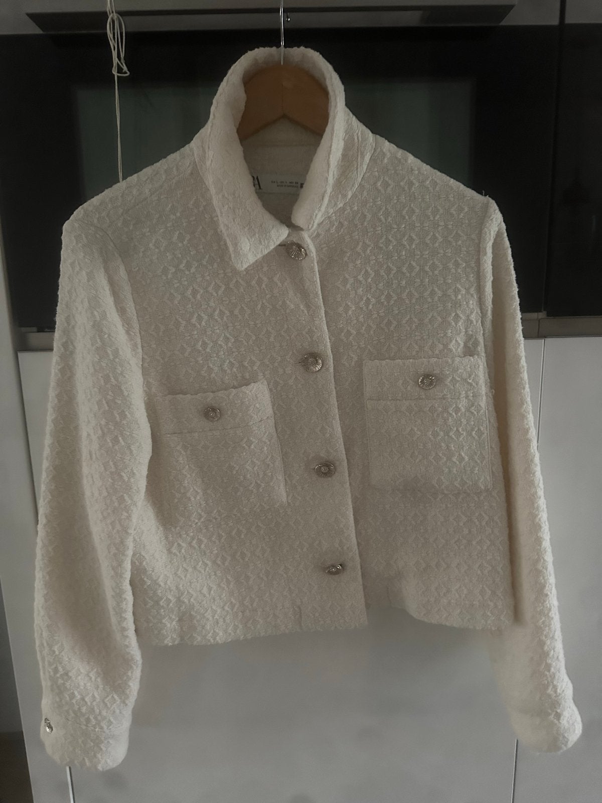 Crèmekleurige Zara blazer, maat L, Kleding | Dames, Beige, Maat 42/44 (L), Ophalen of Verzenden, Jasje
