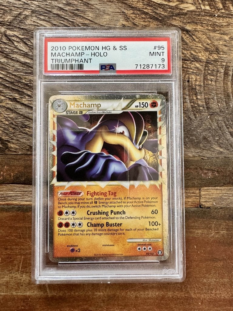 Pokemon Machamp Prime PSA 9, Ophalen of Verzenden, Zo goed als nieuw, Losse kaart