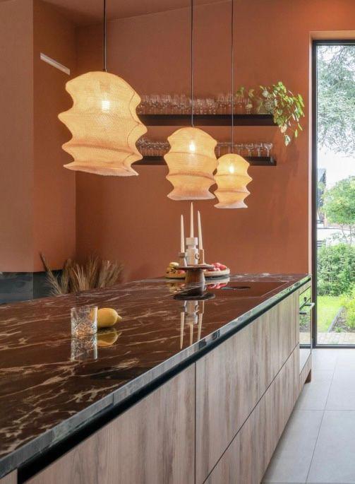 Te koop keukenblad - keramiek, Huis en Inrichting, Keuken | Keukenelementen, Ophalen, 75 cm of meer, Zo goed als nieuw, 200 cm of meer