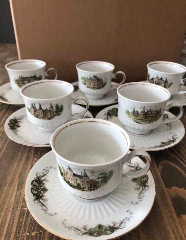 Set van 6 "Original Dutch Castles" porseleinen kopjes, Ophalen of Verzenden