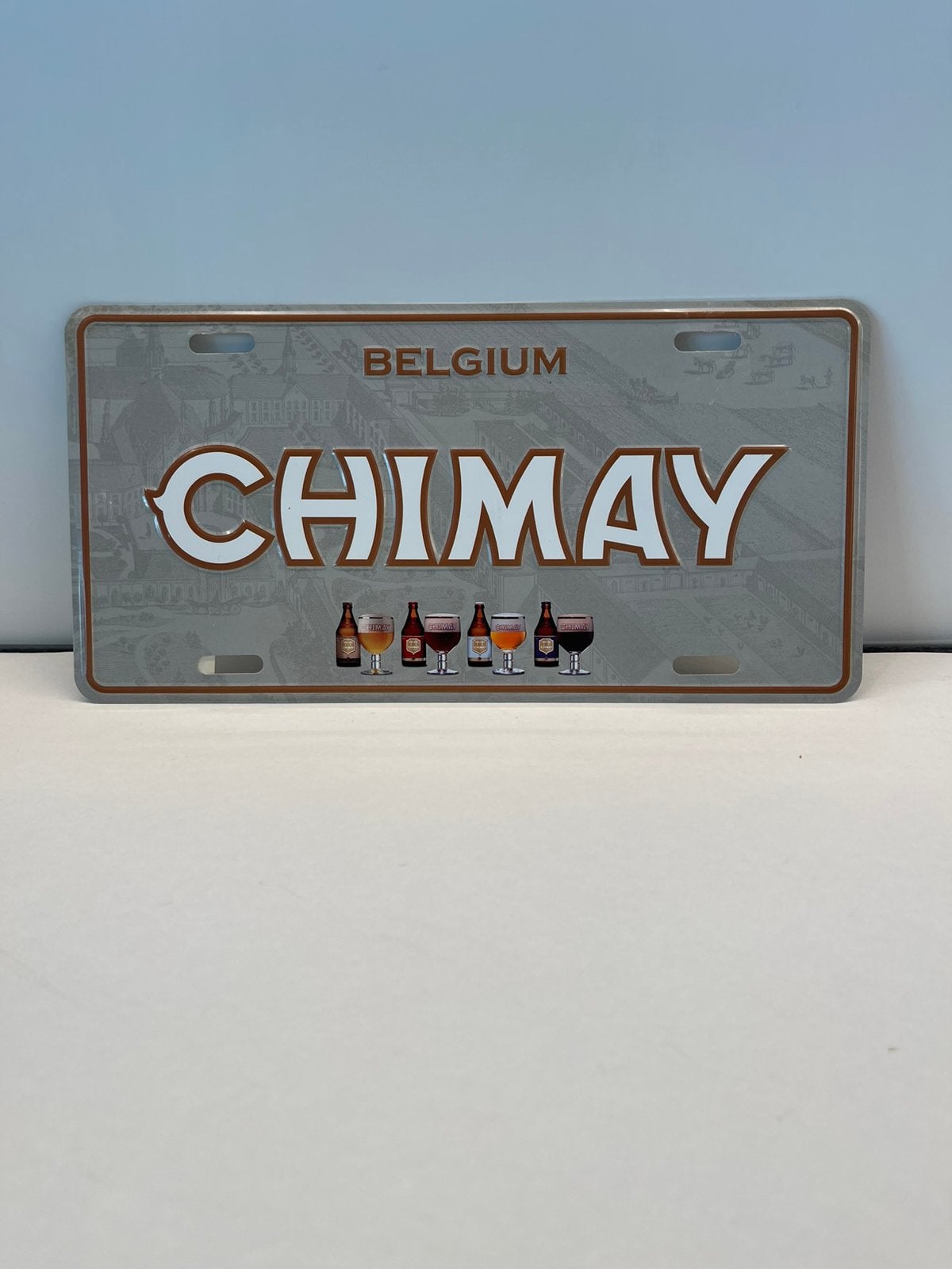Uniek Chimay metalen reclamebord / mancave licentieplaat, Verzamelen, Ophalen of Verzenden, Zo goed als nieuw, Reclamebord, Plaat of Schild