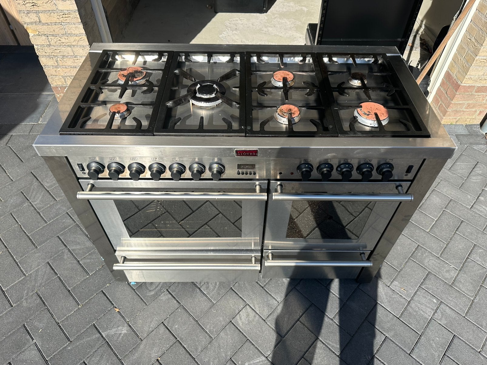 Stoves / Belling fornuis 120cm rvs opknapper, Witgoed en Apparatuur, Ophalen, Gebruikt, Hete lucht, 60 cm of meer