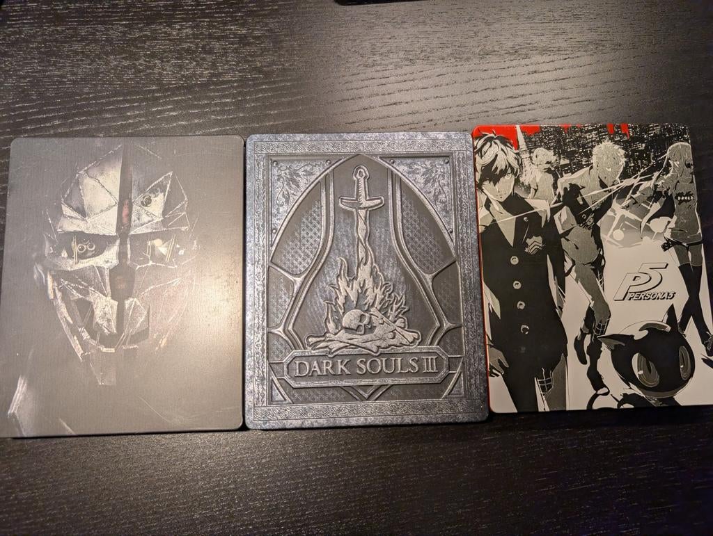 PS4 Steelbooks: Dark Souls 3, Persona 5, Dishonored 2, 1 speler, Ophalen of Verzenden, Zo goed als nieuw, Role Playing Game (Rpg)