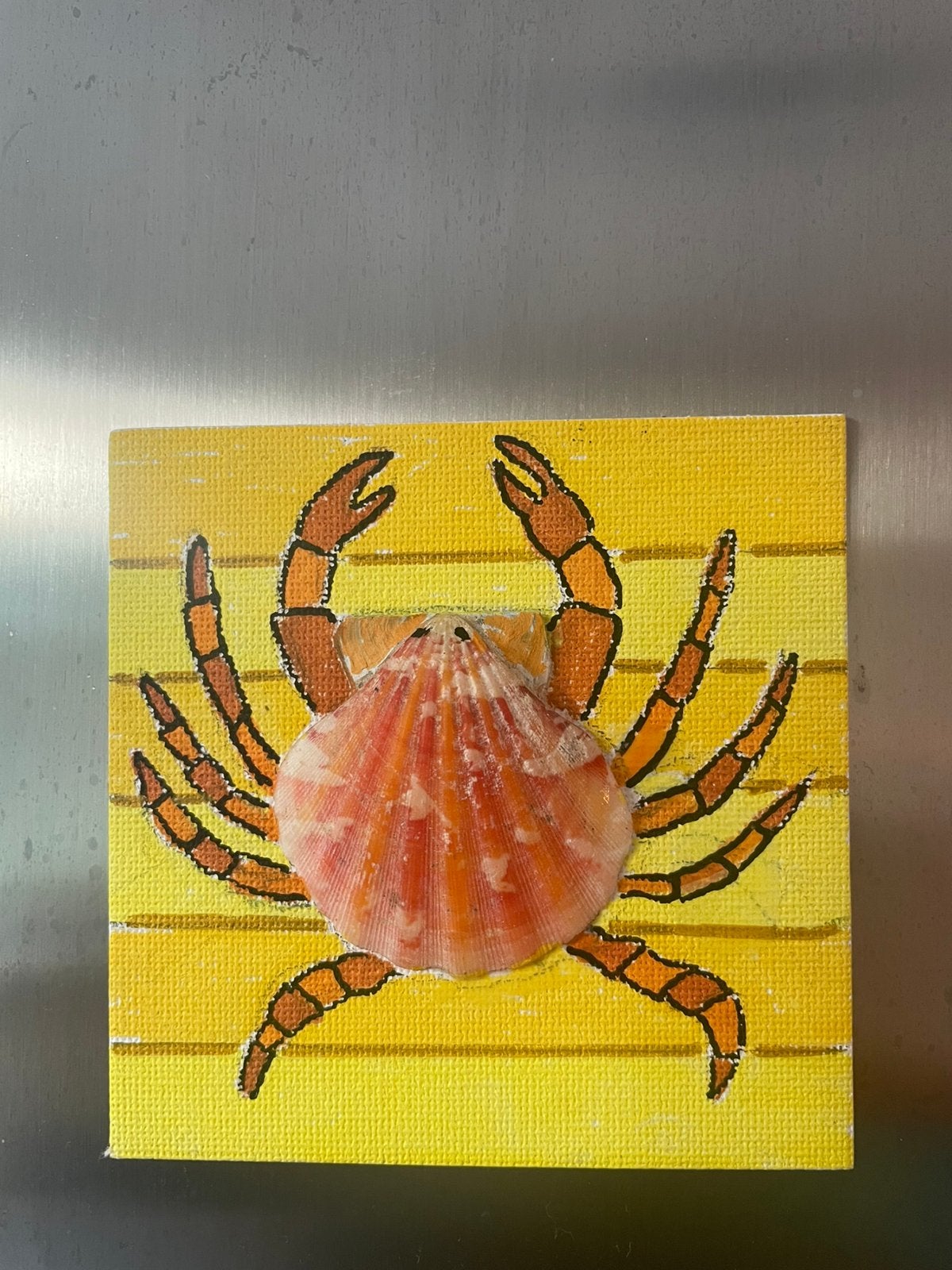 Schilderijtje krab magneet, Huis en Inrichting, Woonaccessoires | Wanddecoraties, Ophalen of Verzenden, Nieuw