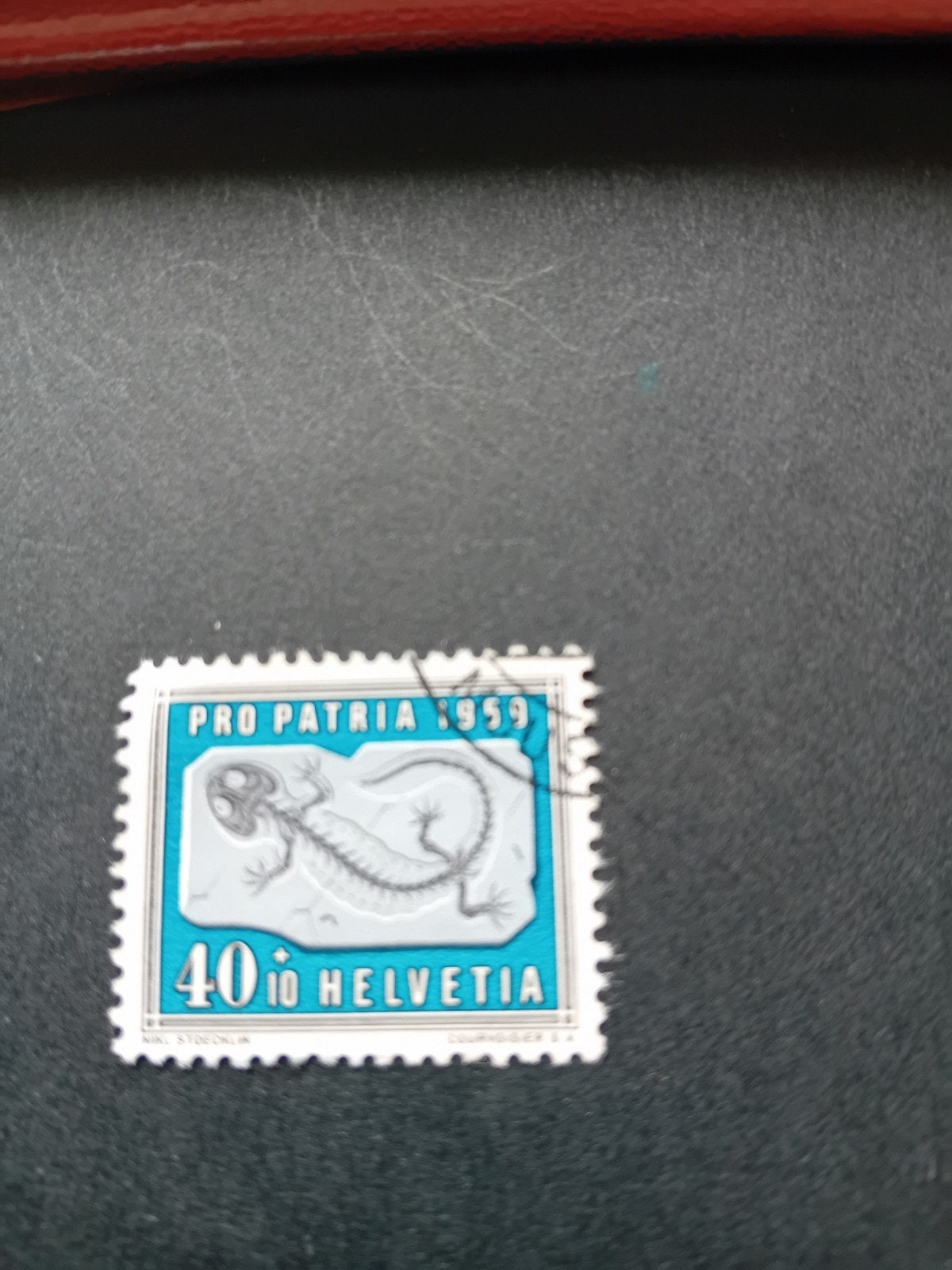 Zwitserse postzegel Pro Patria 1959 Helvetia hagedis, Ophalen of Verzenden, Overige landen