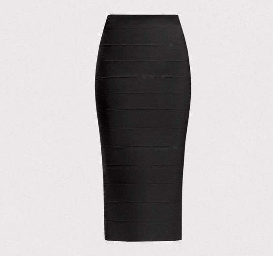 Herve Leger ICON BANDAGE PENCIL SKIRT - Maat S, Zwart, Ophalen of Verzenden, Maat 36 (S), Gedragen