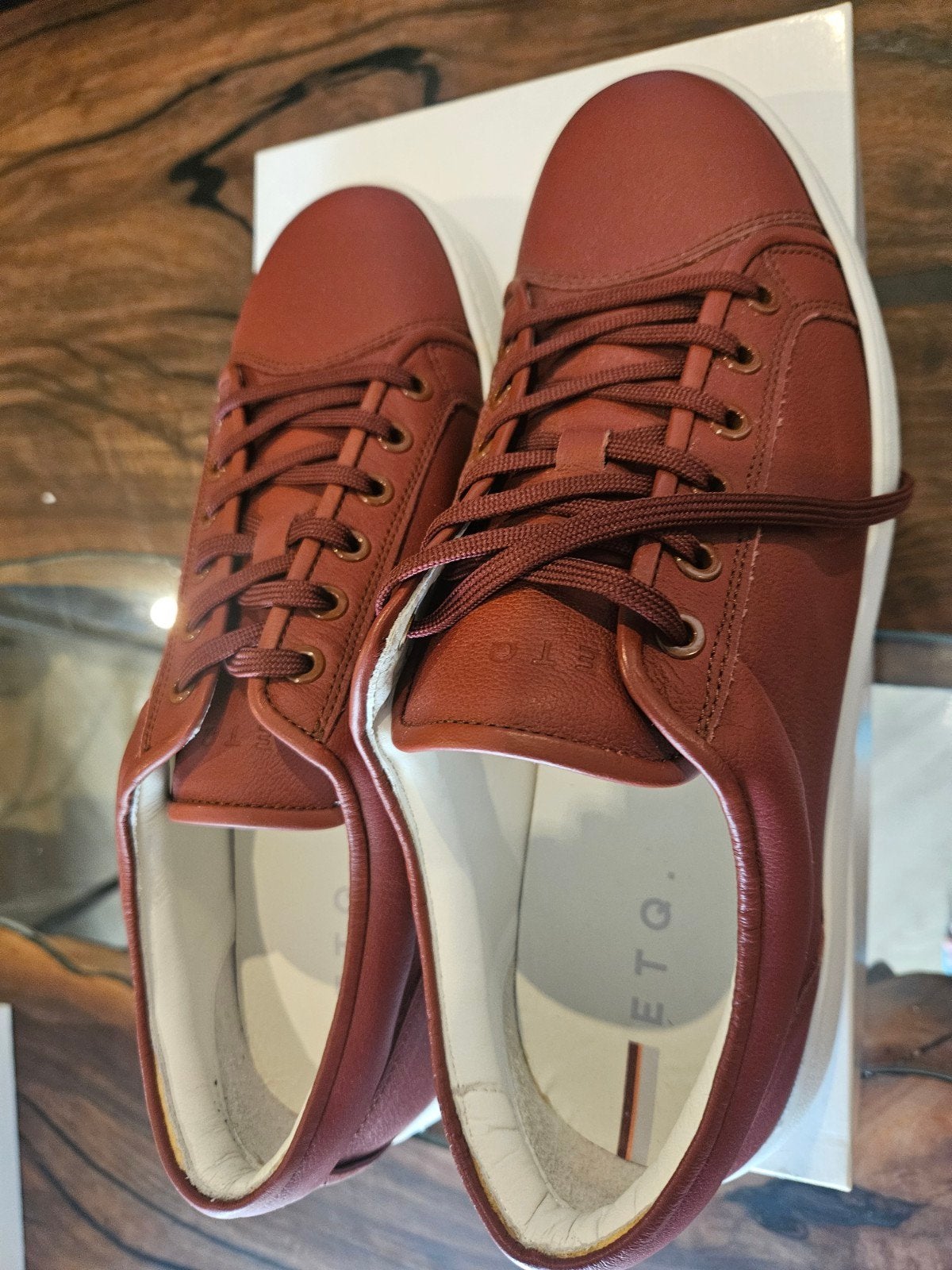 Nieuwe ETQ leren sneakers maat 43 - Rood/Bordeaux, ETQ, Overige kleuren, Nieuw, Ophalen of Verzenden