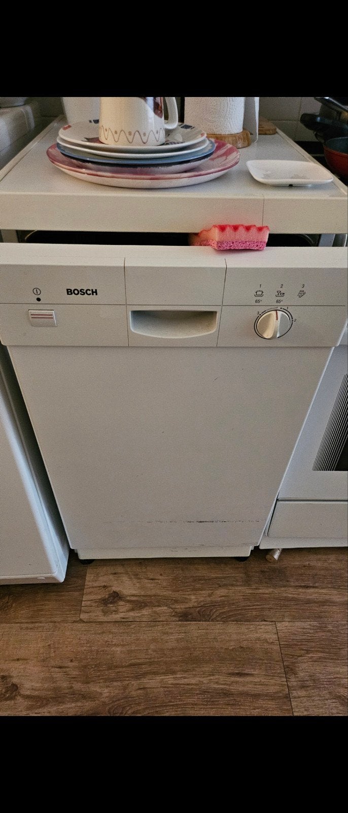 Bosch Vrijstaande Vaatwasser - Wit- smal model, Gebruikt, 60 cm of meer, Eco programma, Ophalen of Verzenden