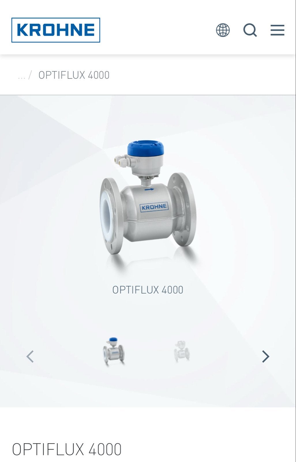 KROHNE OPTIFLUX 4000 Elektromagnetische Flow Sensor, Ophalen