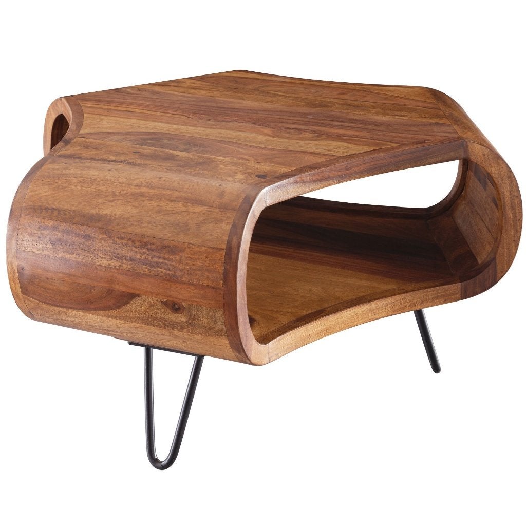 Massieve salontafel 55x55x38 cm Sheesham, Huis en Inrichting, Tafels | Salontafels, Ophalen, Johannes-Gutenberg-Straße 7-9 92245 Kümmersbruck