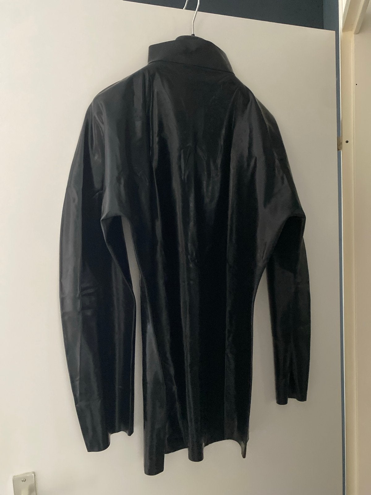 Zwart latex jurkje maat XL, Verzenden, Zwart, Maat 46/48 (XL) of groter, Gedragen