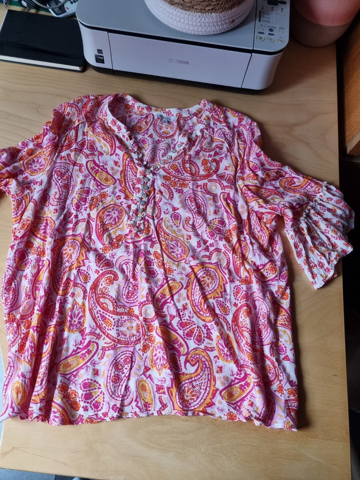 MS Mode Blouse met Paisley Print - Maat 46, Kleding | Dames, Blouses en Tunieken, Meerkleurig, Maat 46/48 (XL) of groter, Ophalen of Verzenden