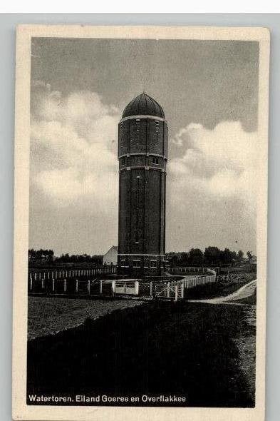 Oude ansichtkaart Watertoren Goeree en Overflakkee st 1938, Verzamelen, Ansichtkaarten | Nederland, Verzenden, 1920 tot 1940, Gelopen