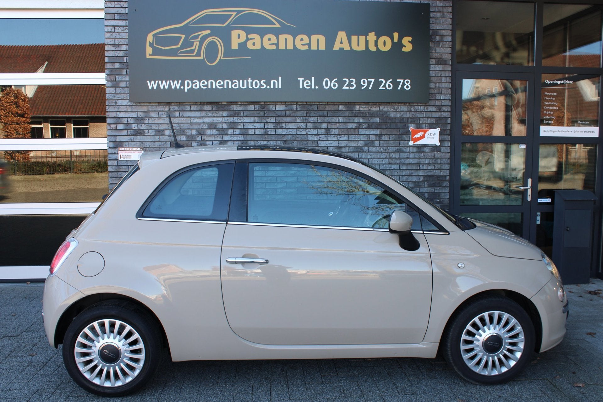 Fiat 500 1.2 Lounge Cappuccino, Leer, City Automaat, Multist, Auto's, Fiat, 15 km/l, Gebruikt, Leder, Bedrijf