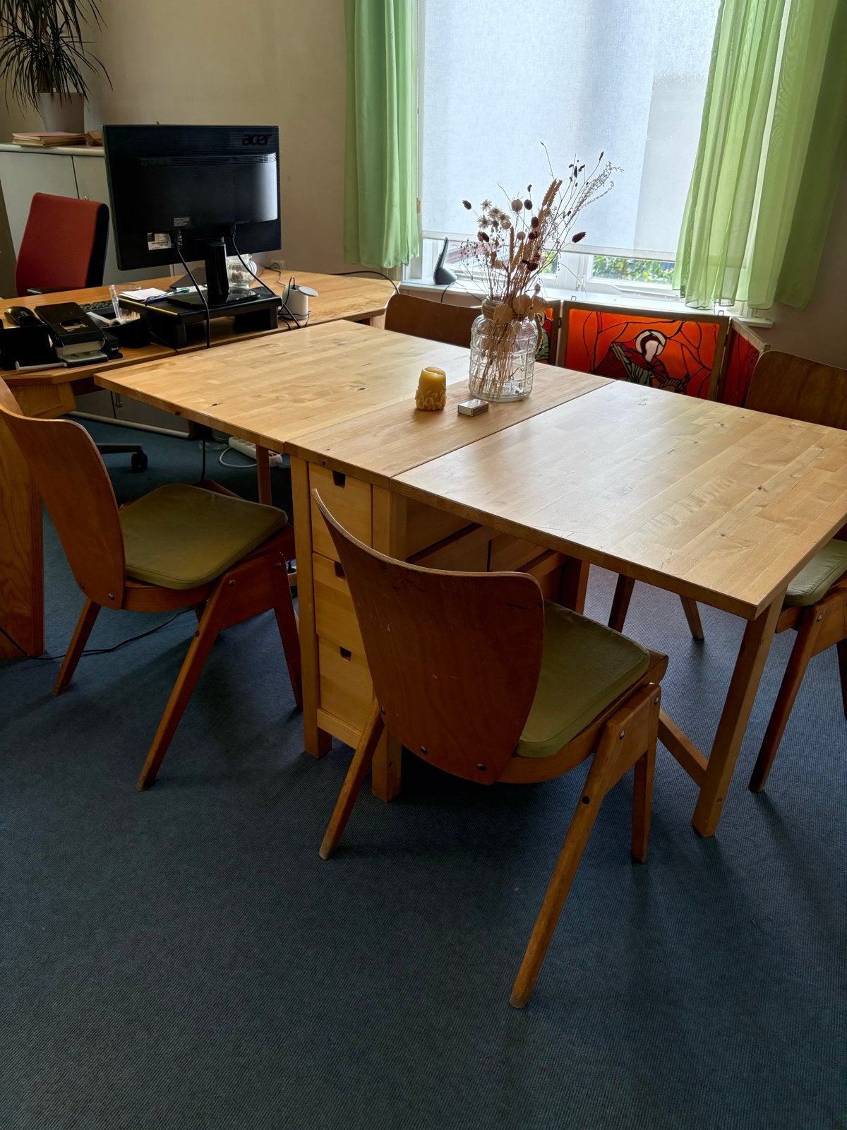 Uitklapbare houten eettafel met lades ikea Norden, Ophalen, Gebruikt, 100 tot 150 cm, 50 tot 100 cm